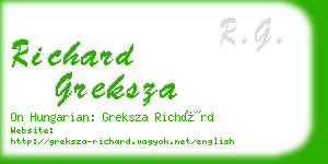 richard greksza business card